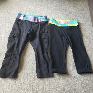 Lot of 2 Ivivva Girls Capri Pants Sz 6